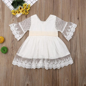 Spring Girls Bridesmaid White Dress Baby