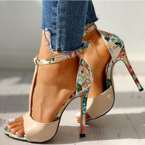 Women Sandals T-Strap High Heels
