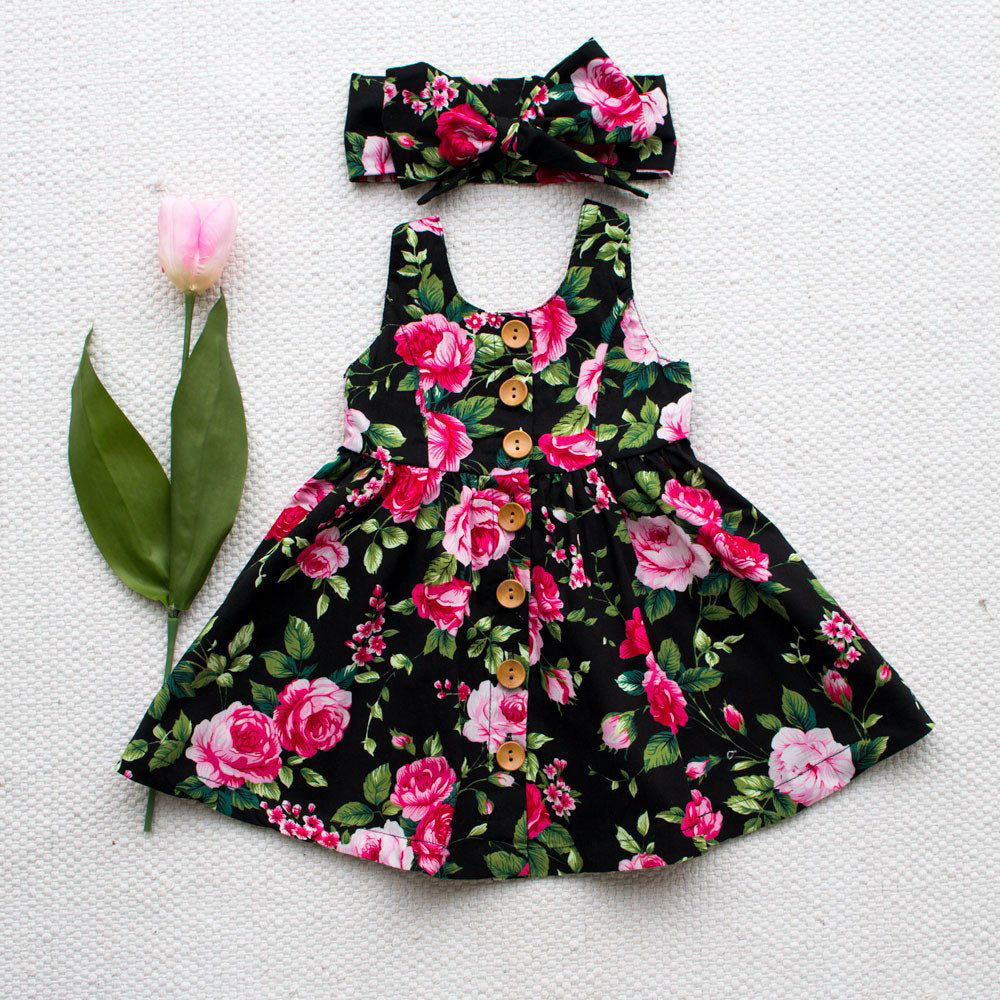 New Summer Baby Girls Dress Butterfly printing Cotton l 2020